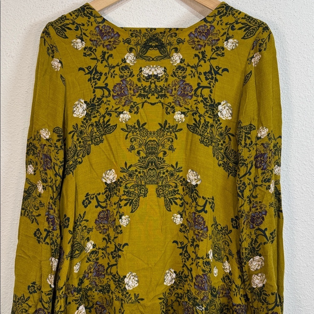 Free People Slubby Crinkle Smooth Talker Top Gold Combo dress hobo size XS - Picture 6 of 14